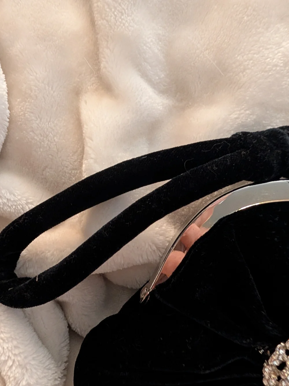 Vintage REDMOND Black Velvet Evening Bag Rhinestone Wristlet Purse 1970s
